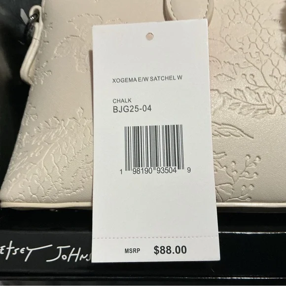 Betsey Johnson Cream Satchel with Heart and Skull Charms - Picture 5 of 5